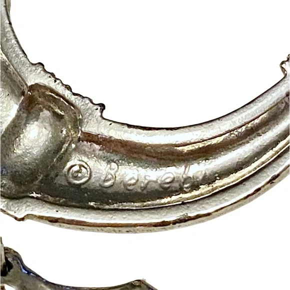 EDGAR BEREBI Earrings Blue Silver Vintage - Picture 4 of 4